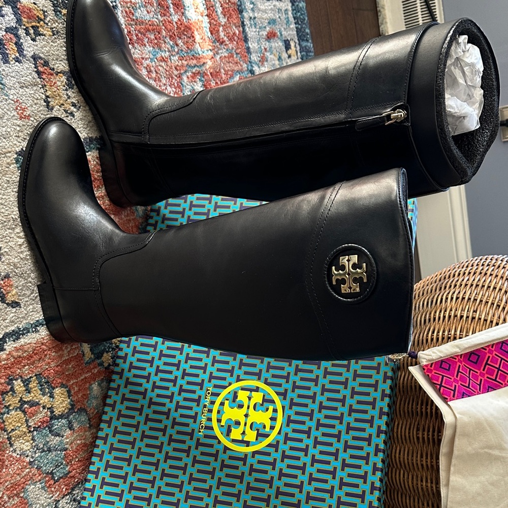 Tory Burch Black Leather Boots